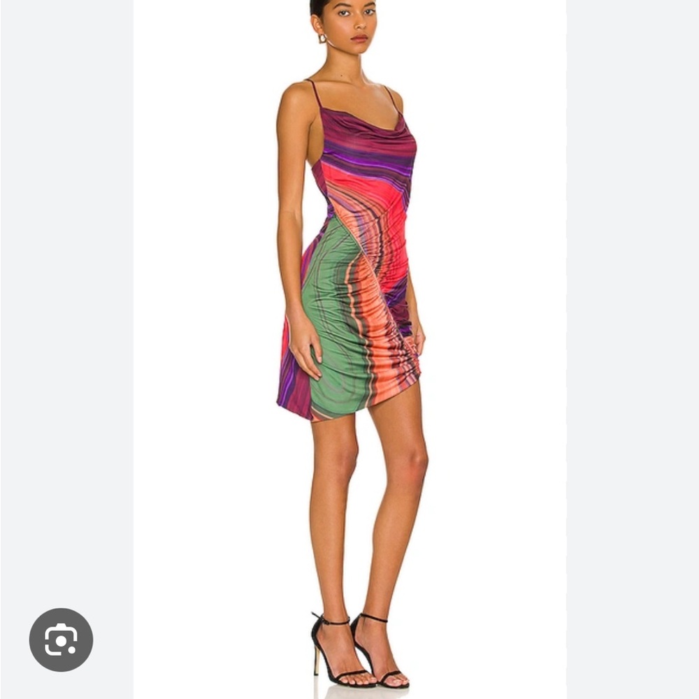 AFRM ABSTRACT ROUGE WAVE DRESS - Picture 2 of 2